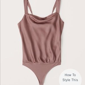 Wide Strap Cowlneck Cami Bodysuit